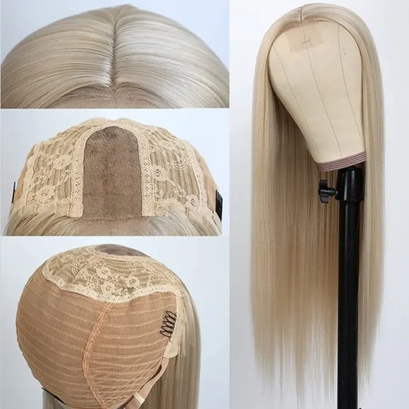 Ash Blonde Straight Non Lace Wigs